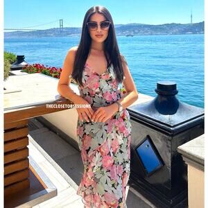 ZARA Floral Ruffle Asymmetric Midi Dress 🌸✨ | Size M | NWT | Blogger Fave